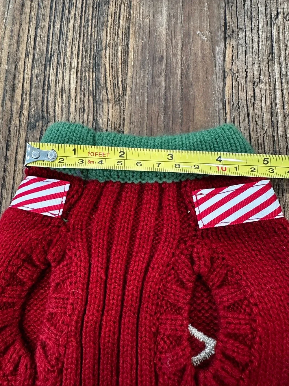 Festive Red and Green Knit Dog Sweater for Christmas